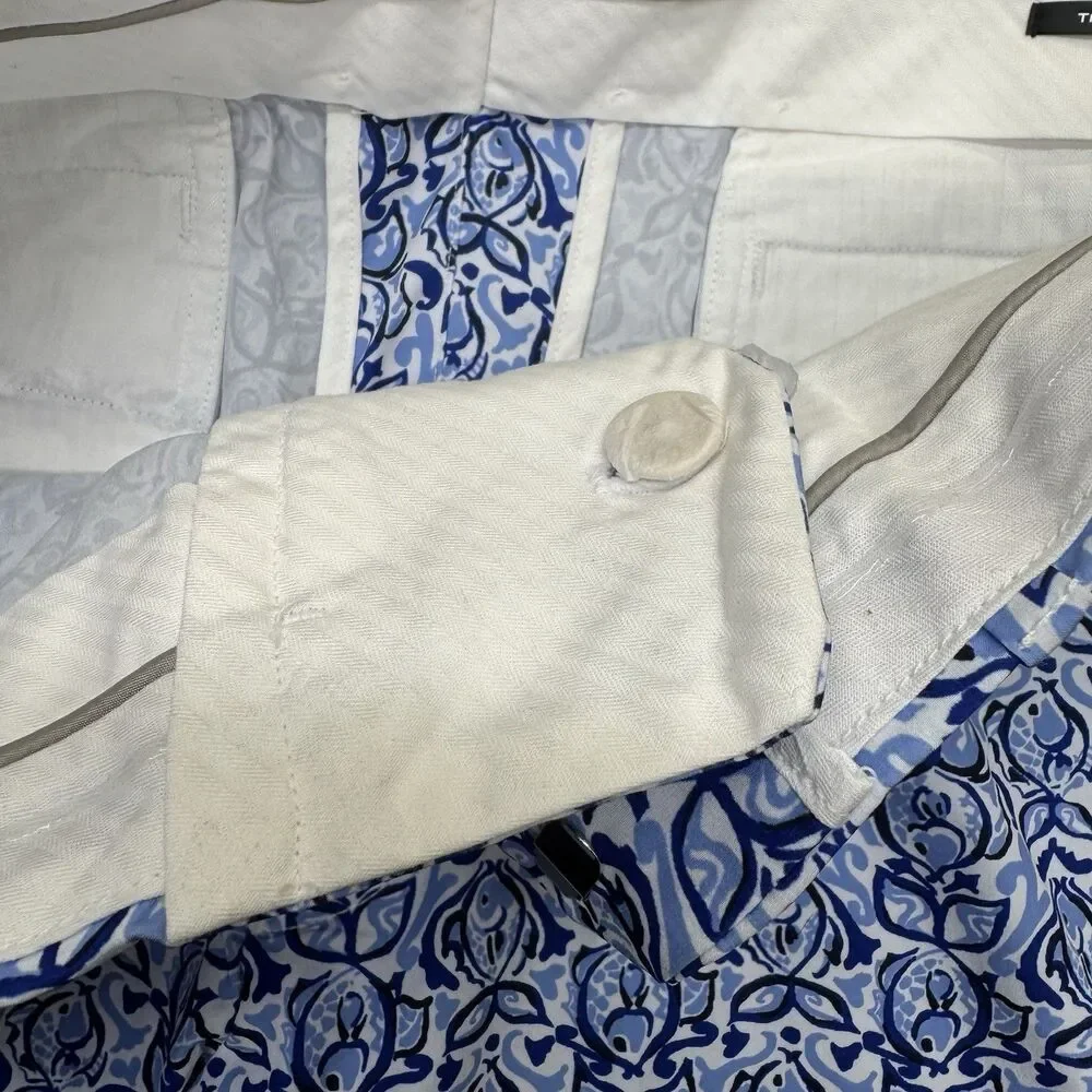 NEW RLX Ralph Lauren Classic Fit Water Repellent Fish Blue Golf Shorts Sz 34